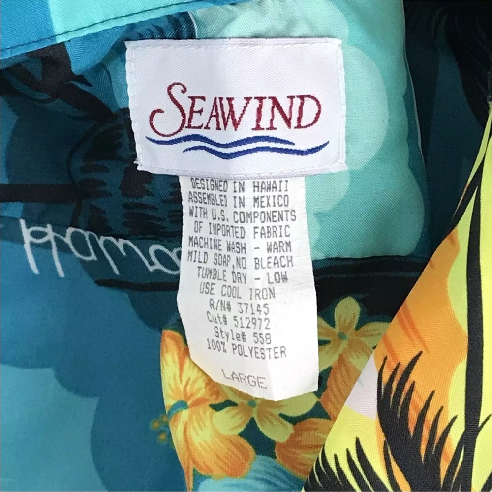 Hawaiian Shirt Seawind Tropical Sunset Hawaii L - Picture 8 of 8